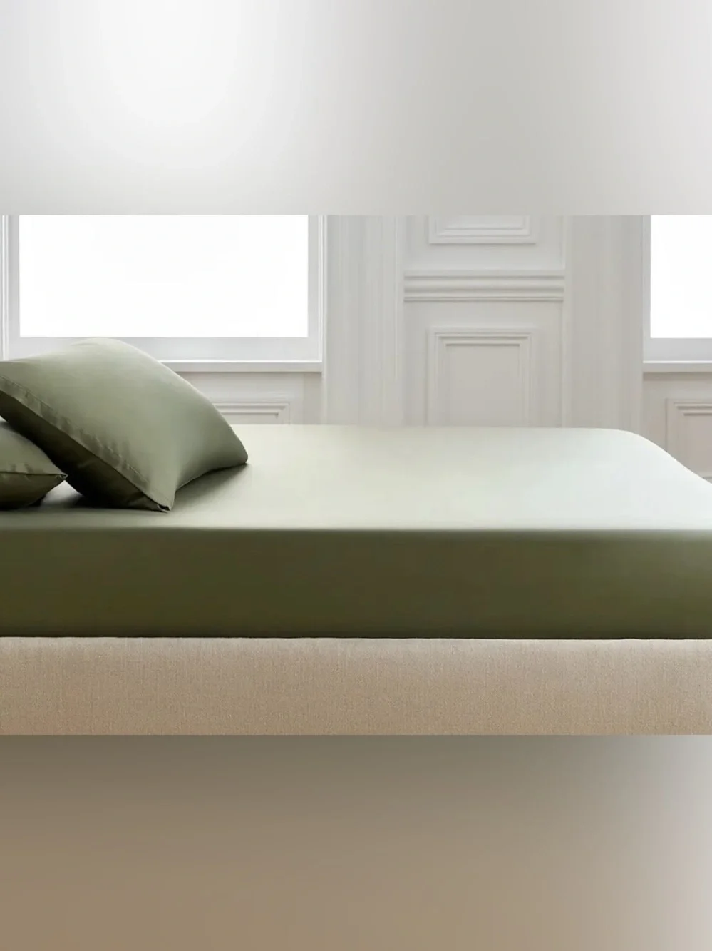 NWT Quince Bamboo Fitted Sheet, Cal King (Olive)